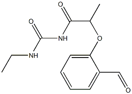 3-ethyl-1-[2-(2-formylphenoxy)propanoyl]urea Struktur