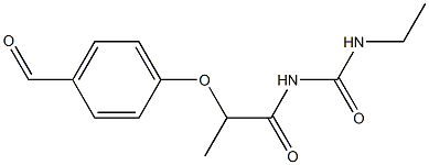 3-ethyl-1-[2-(4-formylphenoxy)propanoyl]urea Struktur