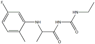 3-ethyl-1-{2-[(5-fluoro-2-methylphenyl)amino]propanoyl}urea Struktur