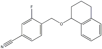 3-fluoro-4-[(1,2,3,4-tetrahydronaphthalen-1-yloxy)methyl]benzonitrile Struktur