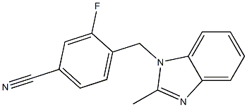 3-fluoro-4-[(2-methyl-1H-benzimidazol-1-yl)methyl]benzonitrile Struktur