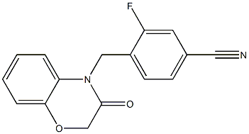 3-fluoro-4-[(3-oxo-2,3-dihydro-4H-1,4-benzoxazin-4-yl)methyl]benzonitrile Struktur