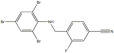 3-fluoro-4-{[(2,4,6-tribromophenyl)amino]methyl}benzonitrile Struktur