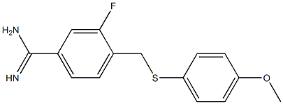 3-fluoro-4-{[(4-methoxyphenyl)sulfanyl]methyl}benzene-1-carboximidamide Struktur