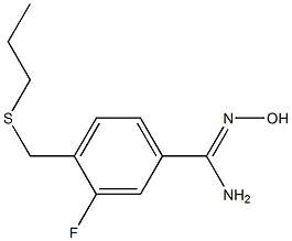 3-fluoro-N'-hydroxy-4-[(propylsulfanyl)methyl]benzene-1-carboximidamide Struktur