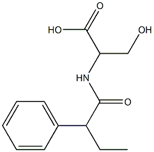 3-hydroxy-2-(2-phenylbutanamido)propanoic acid Struktur