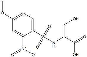 3-hydroxy-2-[(4-methoxy-2-nitrobenzene)sulfonamido]propanoic acid Struktur