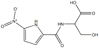 3-hydroxy-2-[(5-nitro-1H-pyrrol-2-yl)formamido]propanoic acid Struktur