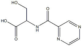 3-hydroxy-2-[(pyrazin-2-ylcarbonyl)amino]propanoic acid Struktur