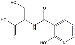 3-hydroxy-2-{[(2-hydroxypyridin-3-yl)carbonyl]amino}propanoic acid Struktur