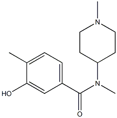 3-hydroxy-N,4-dimethyl-N-(1-methylpiperidin-4-yl)benzamide Struktur