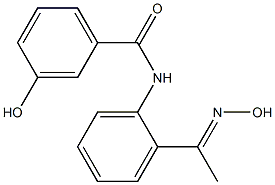 3-hydroxy-N-{2-[(1E)-N-hydroxyethanimidoyl]phenyl}benzamide Struktur