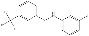 3-iodo-N-{[3-(trifluoromethyl)phenyl]methyl}aniline Struktur