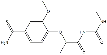 3-methoxy-4-({1-[(methylcarbamoyl)amino]-1-oxopropan-2-yl}oxy)benzene-1-carbothioamide Struktur