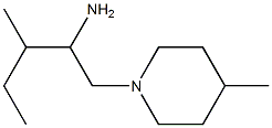 3-methyl-1-(4-methylpiperidin-1-yl)pentan-2-amine Struktur