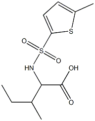 3-methyl-2-[(5-methylthiophene-2-)sulfonamido]pentanoic acid Struktur