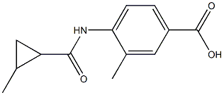 3-methyl-4-{[(2-methylcyclopropyl)carbonyl]amino}benzoic acid Struktur