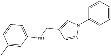 3-methyl-N-[(1-phenyl-1H-pyrazol-4-yl)methyl]aniline Struktur