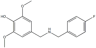 4-({[(4-fluorophenyl)methyl]amino}methyl)-2,6-dimethoxyphenol Struktur