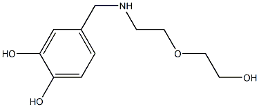 4-({[2-(2-hydroxyethoxy)ethyl]amino}methyl)benzene-1,2-diol Struktur