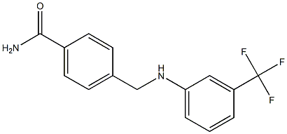 4-({[3-(trifluoromethyl)phenyl]amino}methyl)benzamide Struktur