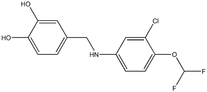 4-({[3-chloro-4-(difluoromethoxy)phenyl]amino}methyl)benzene-1,2-diol Struktur