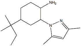 4-(1,1-dimethylpropyl)-2-(3,5-dimethyl-1H-pyrazol-1-yl)cyclohexanamine Struktur