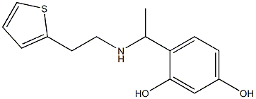 4-(1-{[2-(thiophen-2-yl)ethyl]amino}ethyl)benzene-1,3-diol Struktur