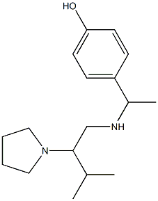 4-(1-{[3-methyl-2-(pyrrolidin-1-yl)butyl]amino}ethyl)phenol Struktur