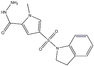 4-(2,3-dihydro-1H-indol-1-ylsulfonyl)-1-methyl-1H-pyrrole-2-carbohydrazide Struktur