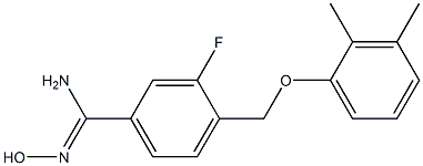 4-(2,3-dimethylphenoxymethyl)-3-fluoro-N'-hydroxybenzene-1-carboximidamide Struktur