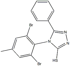 4-(2,6-dibromo-4-methylphenyl)-5-phenyl-4H-1,2,4-triazole-3-thiol Struktur