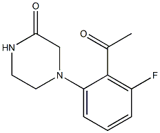 4-(2-acetyl-3-fluorophenyl)piperazin-2-one Struktur