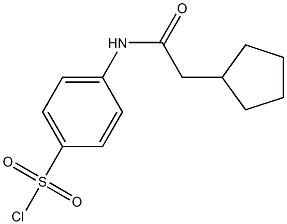 4-(2-cyclopentylacetamido)benzene-1-sulfonyl chloride Struktur