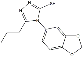 4-(2H-1,3-benzodioxol-5-yl)-5-propyl-4H-1,2,4-triazole-3-thiol Struktur