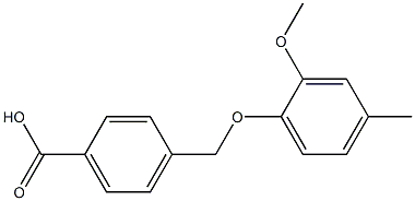 4-(2-methoxy-4-methylphenoxymethyl)benzoic acid Struktur