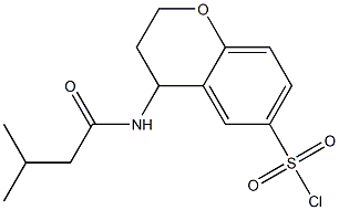 4-(3-methylbutanamido)-3,4-dihydro-2H-1-benzopyran-6-sulfonyl chloride Struktur