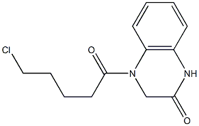 4-(5-chloropentanoyl)-1,2,3,4-tetrahydroquinoxalin-2-one Struktur