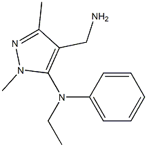 4-(aminomethyl)-N-ethyl-1,3-dimethyl-N-phenyl-1H-pyrazol-5-amine Struktur