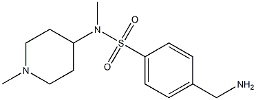 4-(aminomethyl)-N-methyl-N-(1-methylpiperidin-4-yl)benzenesulfonamide Struktur