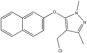 4-(chloromethyl)-1,3-dimethyl-5-(naphthalen-2-yloxy)-1H-pyrazole Struktur