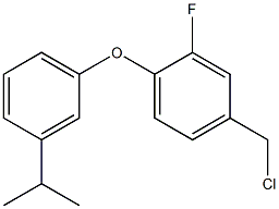 4-(chloromethyl)-2-fluoro-1-[3-(propan-2-yl)phenoxy]benzene Struktur