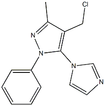 4-(chloromethyl)-5-(1H-imidazol-1-yl)-3-methyl-1-phenyl-1H-pyrazole Struktur