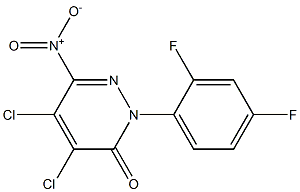 4,5-dichloro-2-(2,4-difluorophenyl)-6-nitropyridazin-3(2H)-one Struktur