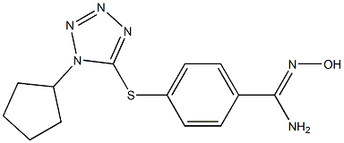 4-[(1-cyclopentyl-1H-1,2,3,4-tetrazol-5-yl)sulfanyl]-N'-hydroxybenzene-1-carboximidamide Struktur