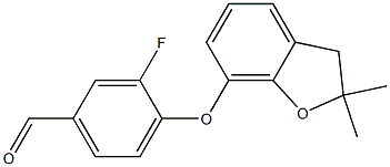 4-[(2,2-dimethyl-2,3-dihydro-1-benzofuran-7-yl)oxy]-3-fluorobenzaldehyde Struktur