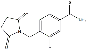 4-[(2,5-dioxopyrrolidin-1-yl)methyl]-3-fluorobenzenecarbothioamide Struktur