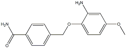 4-[(2-amino-4-methoxyphenoxy)methyl]benzamide Struktur