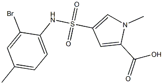 4-[(2-bromo-4-methylphenyl)sulfamoyl]-1-methyl-1H-pyrrole-2-carboxylic acid Struktur