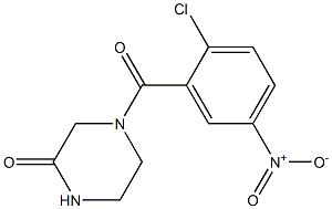 4-[(2-chloro-5-nitrophenyl)carbonyl]piperazin-2-one Struktur